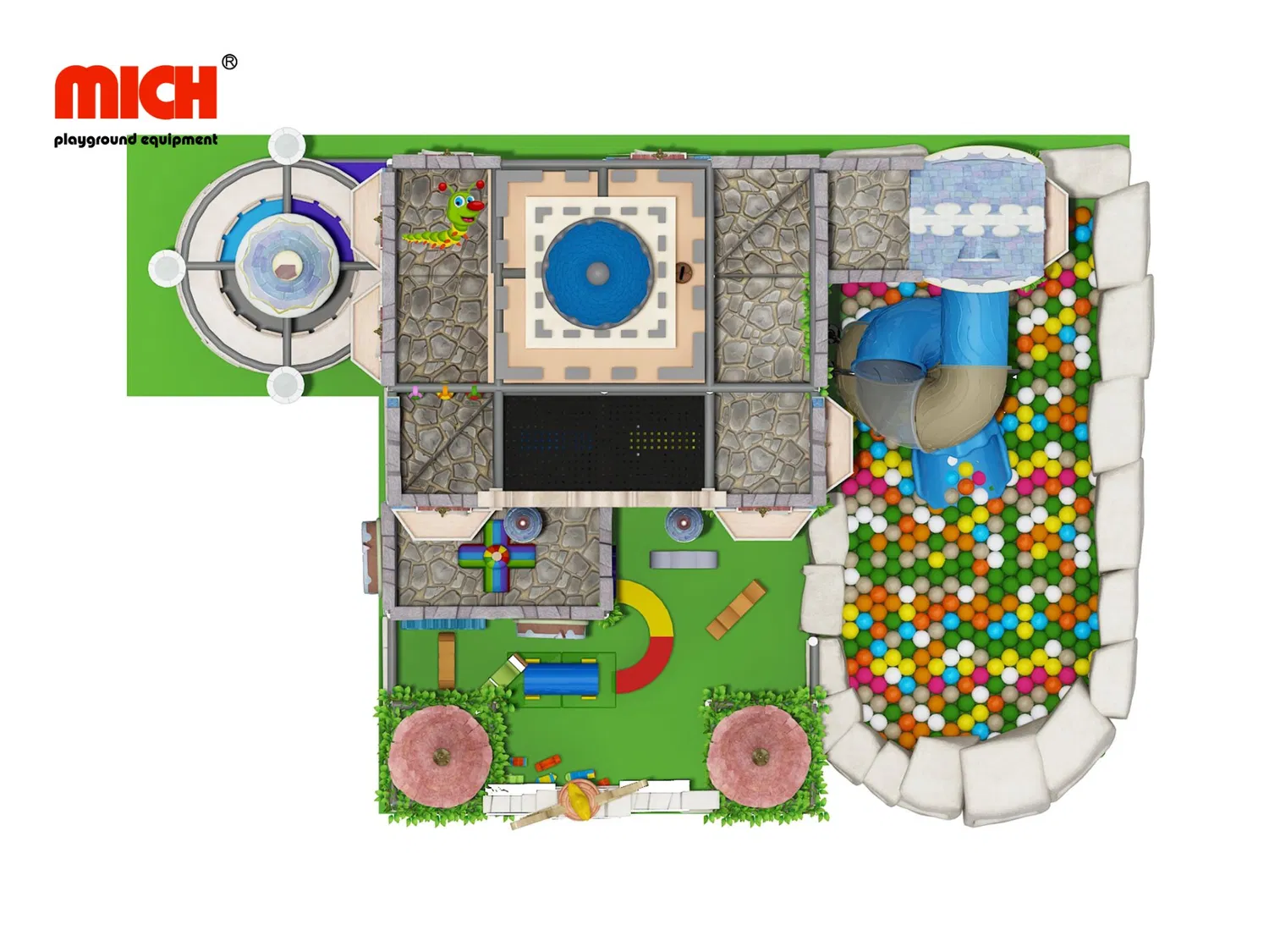 Mich Naughty Castle, attrezzature per parchi giochi per bambini al coperto in vendita